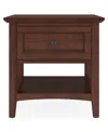Macy's Furniture 24" Solid Wood Hedworth Square End Table In Brown