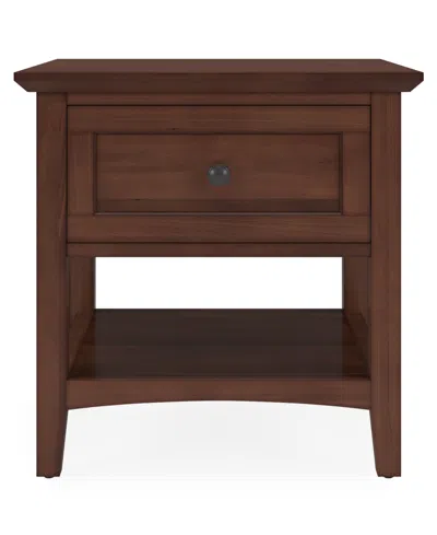 Macy's Furniture 24" Solid Wood Hedworth Square End Table In Brown