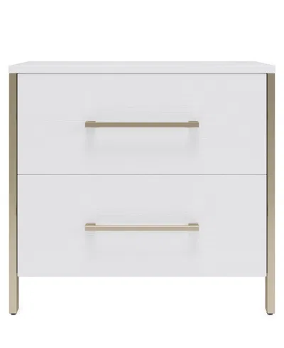 Macy's Furniture 26" Emila 2-drawer Nightstand In White
