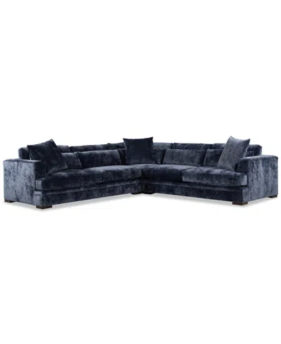 Macy's Furniture 3-pc. Triana L Shape Sectional Sofa In Blue