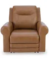 Macy's Furniture 39" Alexandre Leather Power Rocker Recliner With Power Headrest, Exclusively At  In Brown