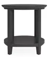 Macy's Furniture 47" Solid Wood Hedworth Round End Table In Black