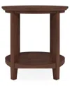 Macy's Furniture 47" Solid Wood Hedworth Round End Table In Brown