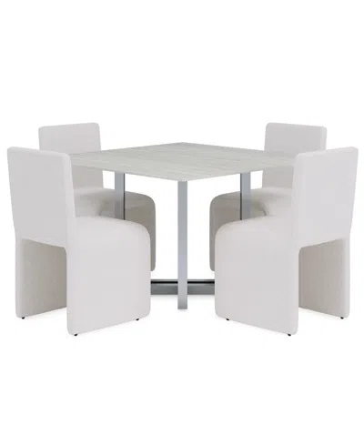 Macy's Furniture 5-pc. Dining Set (emila Square Table & 4 Uph Chairs) In White
