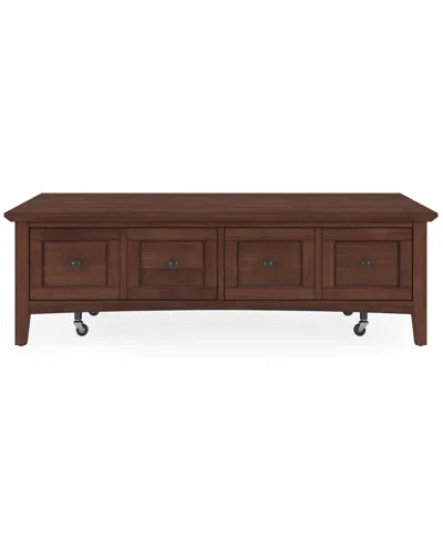 Macy's Furniture 55" Solid Wood Hedworth Rectangle Coffee Table In Brown