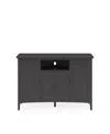 Macy's Furniture 64" Hedworth Wood Entertainment Console Drawer In Black