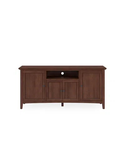 Macy's Furniture 64" Hedworth Wood Entertainment Console Drawer In Brown