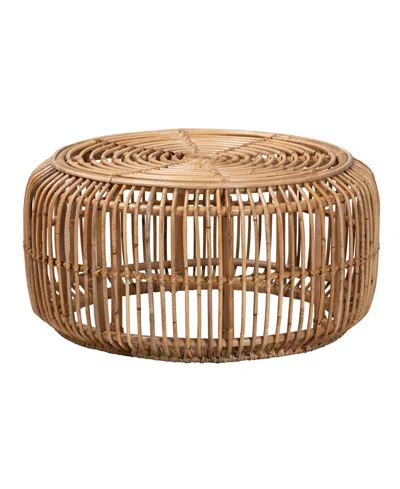 Macy's Furniture Aliane 30" Rattan Bohemian Coffee Table In Brown
