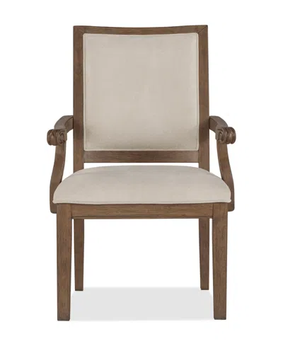 Macy's Furniture Alverton 38" Wood Arm Chair In Brown