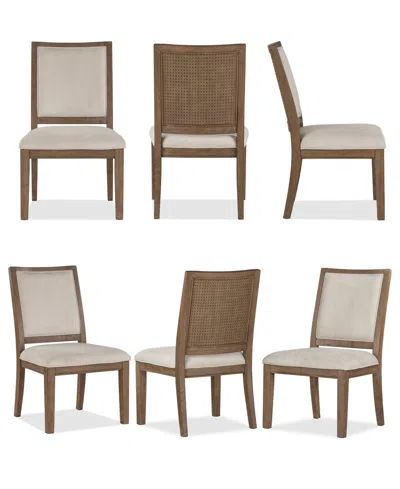 Macy's Furniture Alverton 6-pc. Wood Side Chair Set In Brown