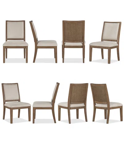 Macy's Furniture Alverton 8-pc. Wood Side Chair Set In Brown