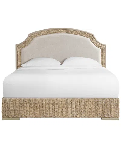Macy's Furniture Basketweave Queen Upholstered Bed In Brown
