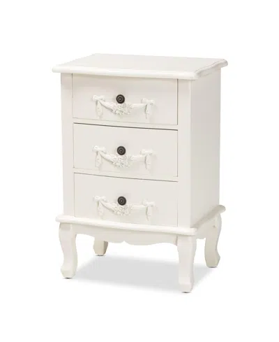 Macy's Furniture Callen 13.7" Wood Traditional Finished End Table In White