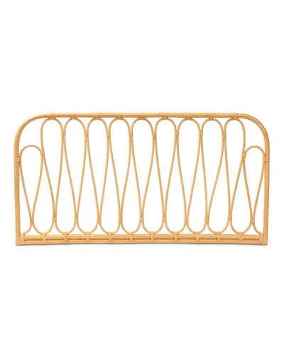 Macy's Furniture Carrick 2" Rattan Bohemian Queen Wall-mount Headboard In Brown