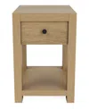 Macy's Furniture Davie 16" Wood Chairside Table In Pale Oak