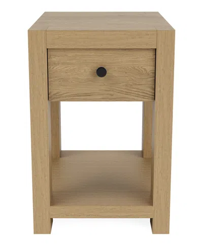Macy's Furniture Davie 16" Wood Chairside Table In Pale Oak