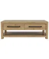 Macy's Furniture Davie 48" Rectangle Wood Coffee Table In Pale Oak