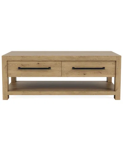 Macy's Furniture Davie 48" Rectangle Wood Coffee Table In Pale Oak