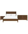 Macy's Furniture Davie Cracked Oak And Fabric 3-pc. King Panel Set