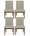 Macy's Furniture Davie Cracked Oak And Fabric 4-pc. Upholstered Chair Set In Gray