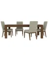 Macy's Furniture Davie Cracked Oak And Fabric 5-pc. Rectangle Dining Set
