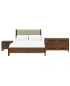 Macy's Furniture Davie Cracked Oak Fabric 3-pc. Queen Upholstered Set In Brown