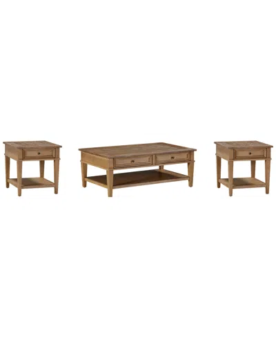 Macy's Furniture Dawnwood 3-pc. Wood Occasional Rectangle Table Set In Brown