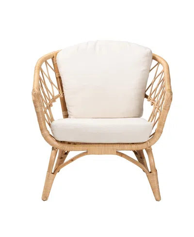 Macy's Furniture Feya 29.5" Rattan Bohemian Armchair In Neutral
