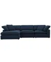 Macy's Furniture Fog 3-pc. Fabric Chaise Sectional Sofa Set In Blue