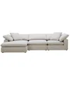 Macy's Fog 3-pc Fabric Chaise Sectional In Gray