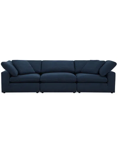 Macy's Furniture Fog 3-pc. Fabric Sofa Set In Blue