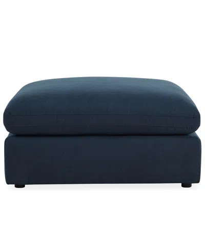 Macy's Furniture Fog 43" Fabric Ottoman Sofa In Blue