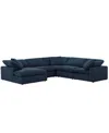 Macy's Furniture Fog 5-pc. Fabric Chaise L-sectional Sofa Set In Blue