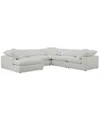 Macy's Furniture Fog 5-pc. Fabric Chaise L-sectional Sofa Set In White