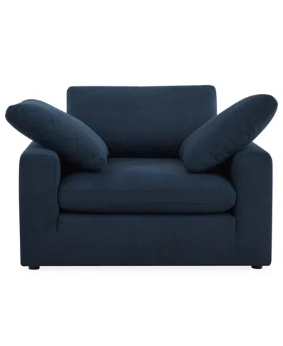 Macy's Furniture Fog 55" Fabric Accent Chair In Blue