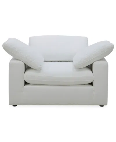 Macy's Furniture Fog 55" Fabric Accent Chair In Gray