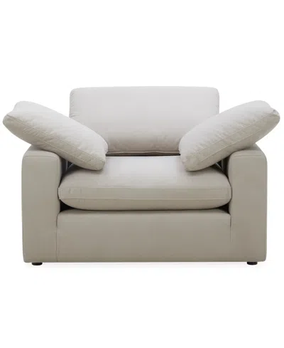 Macy's Furniture Fog 55" Fabric Accent Chair In Neutral