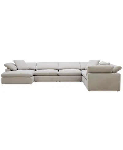 Macy's Furniture Fog 6-pc. Fabric Chaise Sectional Sofa Set In Gray