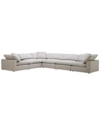 Macy's Furniture Fog 6-pc. Fabric L-sectional Sofa Set In White