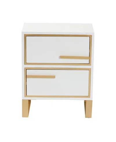 Macy's Furniture Giolla 11.8" Metal Contemporary End Table In White