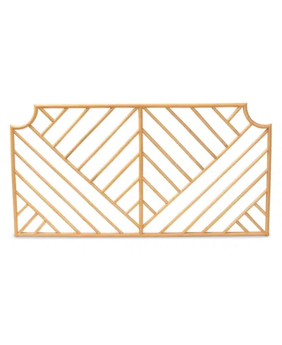 Macy's Furniture Giza 63.8" Bohemian Natural Brown Rattan Queen Wall-mount Headboard