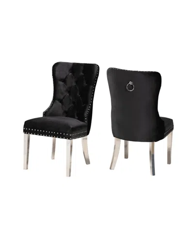 Macy's Furniture Honora 2-pc. Wood Contemporary Dining Chair Set In Black