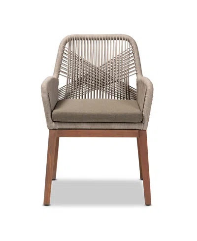 Macy's Furniture Jennifer 23.6" Wood Mid-century Dining Armchair In Brown