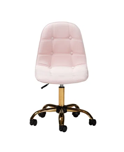 Macy's Furniture Kabira 23.7" Metal Contemporary Office Chair In Pink