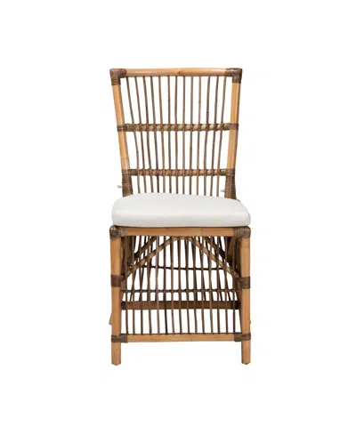 Macy's Furniture Kim 23" Rattan Bohemian Dining Chair In Brown