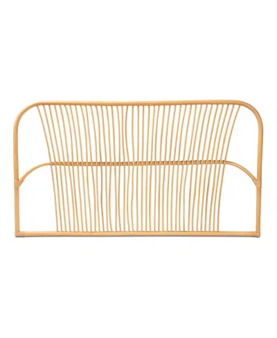 Macy's Furniture Laina 2" Rattan Bohemian Queen Wall-mount Headboard In Brown