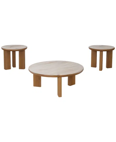 Macy's Furniture Layla 3-pc. Coffee And 2 End Table Set In Brown