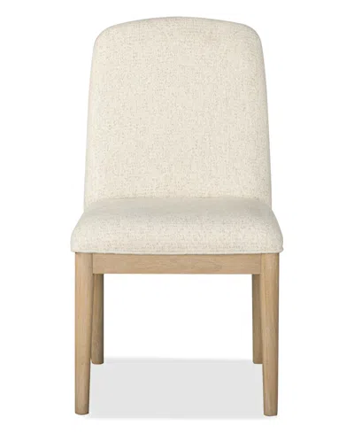 Macy's Furniture Marcel 36.25" Fabric Upholstered Side Chair In White