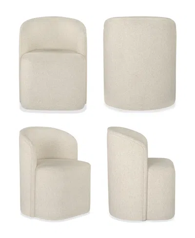 Macy's Furniture Marcel 4-pc. Upholstered Barrel Side Chairs In White