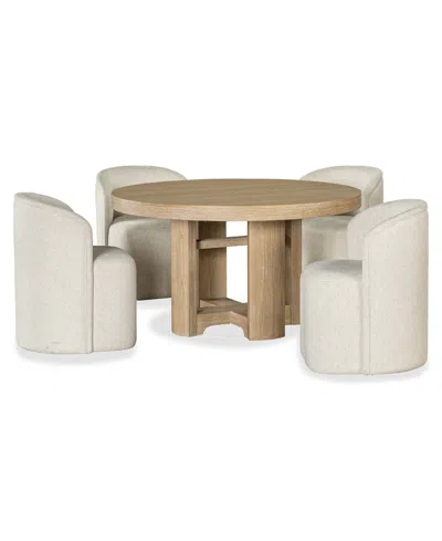 Macy's Furniture Marcel 5-pc. Dining Set (round Table & 4 Barrel Side Chairs) In Multi